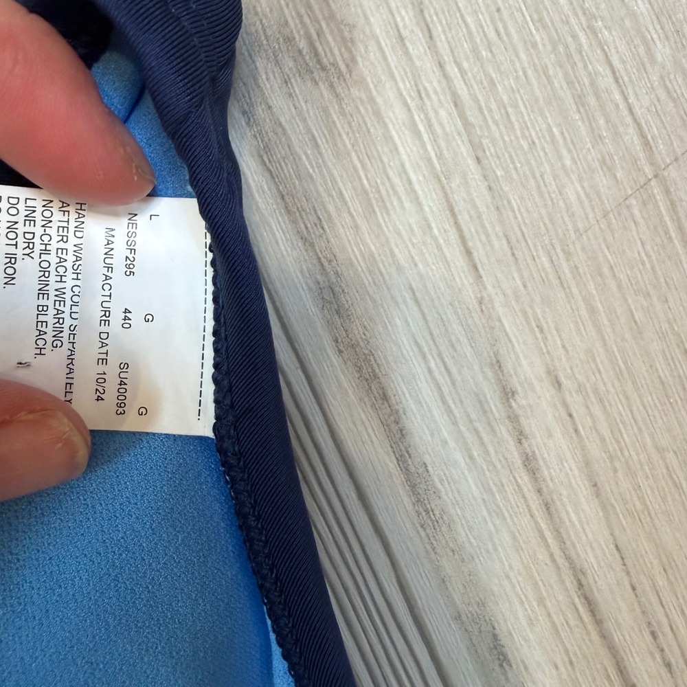 Nike Womens Colorblock Tankini Swim Top Navy Light Blue NESSF295 Size L - Picture 9 of 12